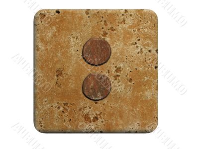 3d stone two point on a white isolated background.  
