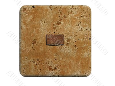3d minus a in stone, on a white isolated background.  