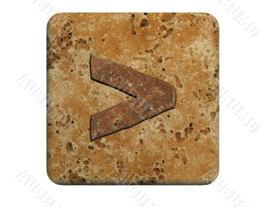 3d stone symbol on a white isolated background.  