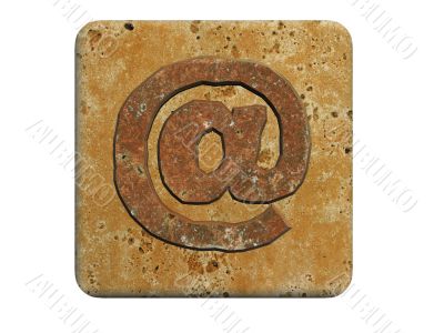 stone 3d at email symbol on a white isolated background.  