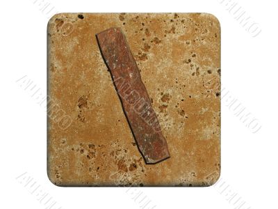 3d stone symbol on a white isolated background.  