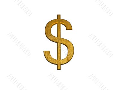3d golden dollar sign