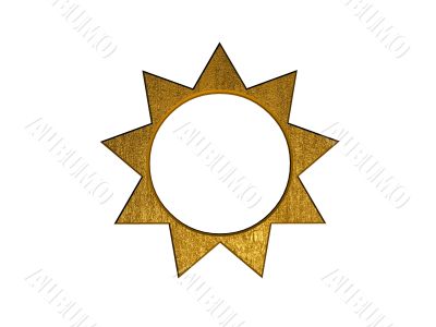 3d golden sun symbol