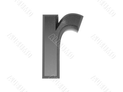 3d alphabet a in metal, on a white isolated background. 