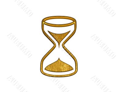 3d golden hourglass sign
