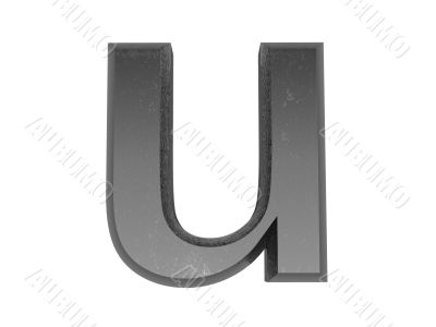 3d alphabet a in metal, on a white isolated background. 