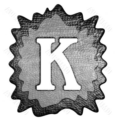 3d Letter a in metal, on a white isolated background. 