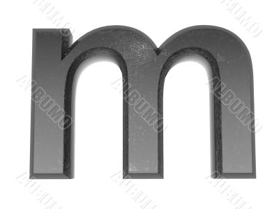 3d alphabet a in metal, on a white isolated background. 