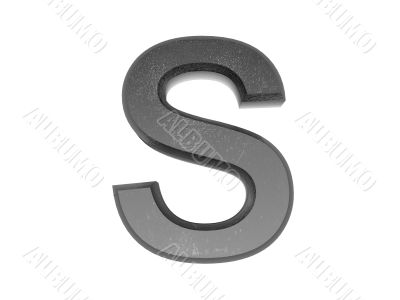 3d alphabet a in metal, on a white isolated background. 