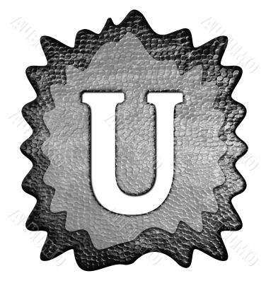 3d Letter a in metal, on a white isolated background. 