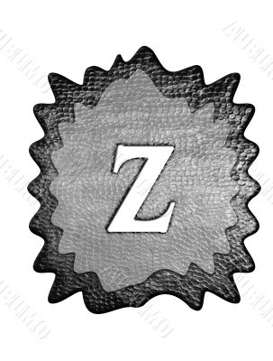 3d Letter a in metal, on a white isolated background. 