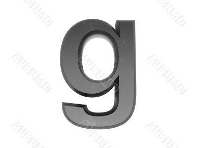 3d alphabet a in metal, on a white isolated background. 