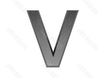 3d alphabet a in metal, on a white isolated background. 