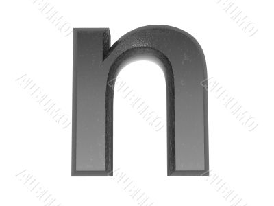 3d alphabet a in metal, on a white isolated background. 