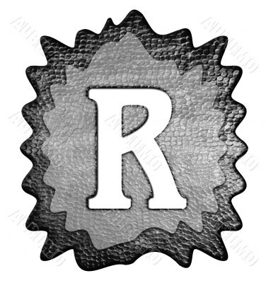 3d Letter a in metal, on a white isolated background. 