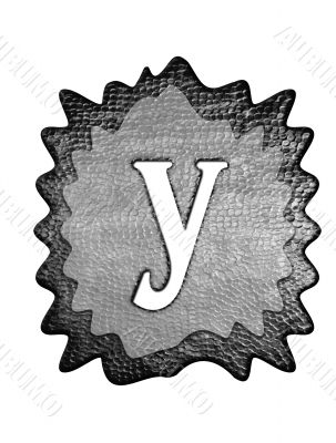 3d Letter a in metal, on a white isolated background. 