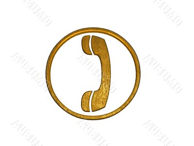 3D Golden Telephone Sign
