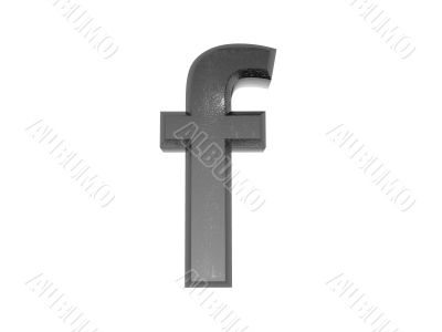 3d alphabet a in metal, on a white isolated background. 