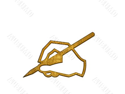 Golden pen symbol
