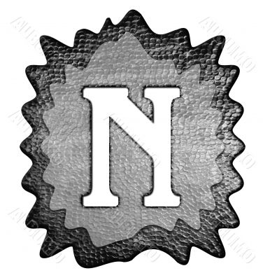 3d Letter a in metal, on a white isolated background. 