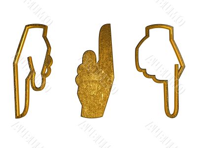 3d golden hands