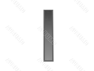 3d alphabet a in metal, on a white isolated background. 