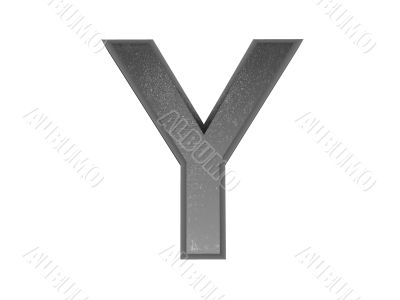 3d alphabet a in metal, on a white isolated background. 