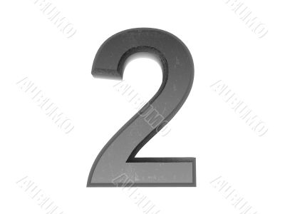 3d metal numbers , in metal on a white isolated background. 