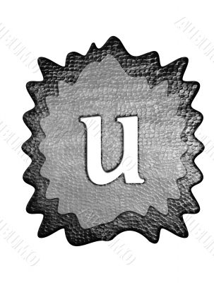 3d Letter a in metal, on a white isolated background.