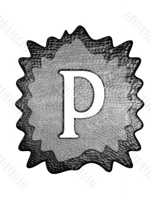 3d Letter a in metal, on a white isolated background.