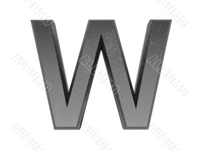 3d alphabet a in metal, on a white isolated background. 