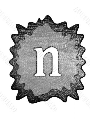 3d Letter a in metal, on a white isolated background.