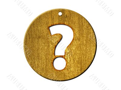 3d Golden Question Mark