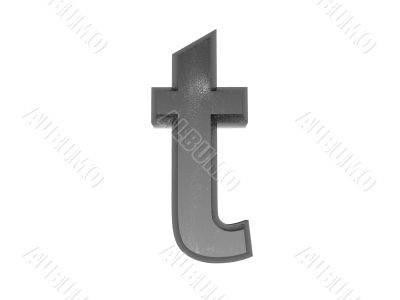 3d alphabet a in metal, on a white isolated background. 