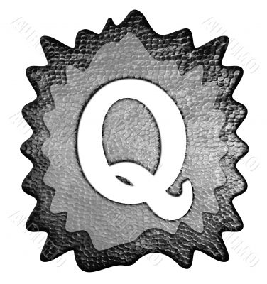 3d Letter a in metal, on a white isolated background.