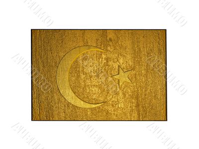 3d golden turkey flag