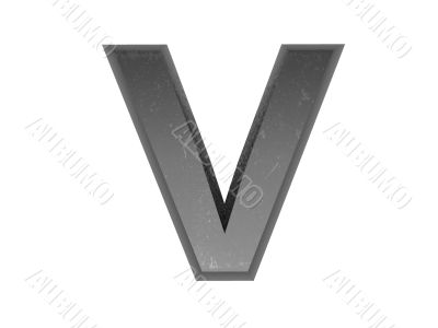 3d alphabet a in metal, on a white isolated background. 