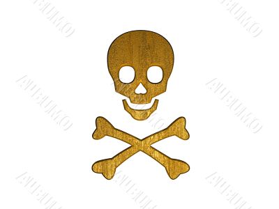 3d golden danger symbol