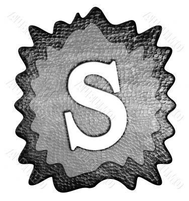 3d Letter a in metal, on a white isolated background.