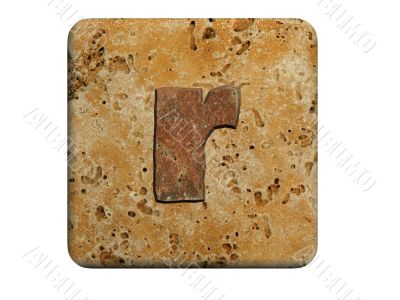 3d Letter a in stone, on a white isolated background. 