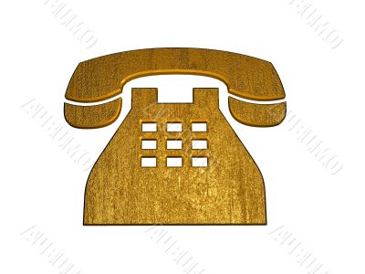 3D Golden Telephone Sign
