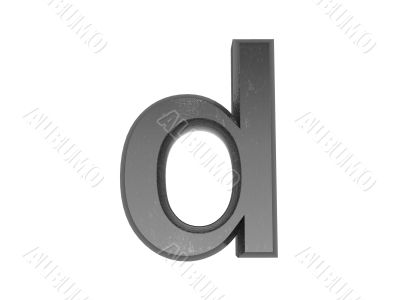 3d alphabet a in metal, on a white isolated background. 