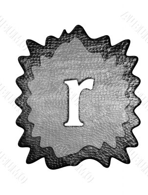 3d Letter a in metal, on a white isolated background.