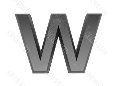3d alphabet a in metal, on a white isolated background. 