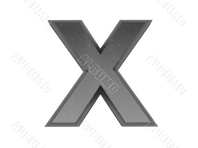 3d alphabet a in metal, on a white isolated background. 