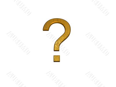 3d Golden Question Mark