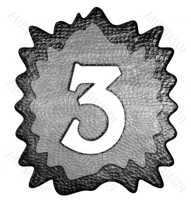 3d metal three number 