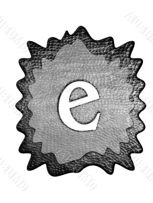 3d Letter a in metal, on a white isolated background.