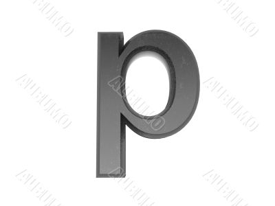3d alphabet a in metal, on a white isolated background. 