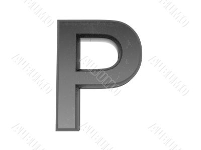 3d alphabet a in metal, on a white isolated background. 